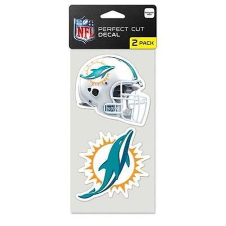 WINCRAFT Miami Dolphins Decal 4x4 Perfect Cut Set of 2 3208547573